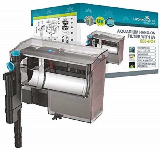 All Pond Solutions 800 L/H Aquarium Hang On Back Fish Tank Filter with 5w UV Steriliser