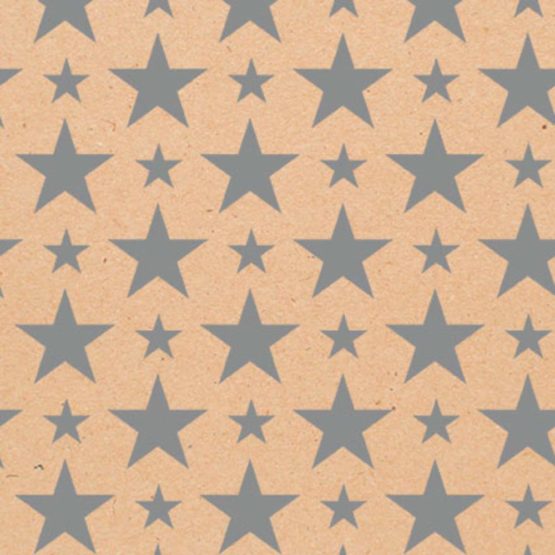 Clairefontaine Recycled Kraft Long Roll Wrapping Paper, 50 m x 0.70 m - Silver Stars - Image 3