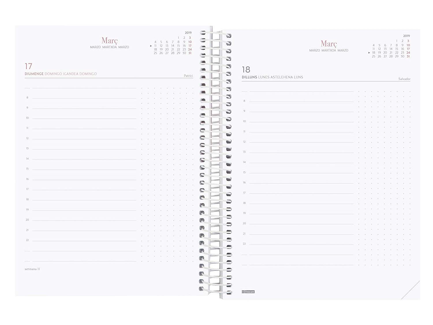 Finocam 742351519 Daily Planner 2019, 1 Tag Tag (Sa/Dom Compl.), E10 (155x212mm) - Image 3