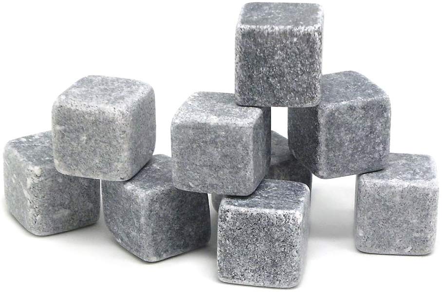 Vin Bouquet Natural Soap Stone Chill Rocks, Set of 9pcs with Magnetic Box and Velvet Pouch, Grey, 11 x 15.5 x 3 cm