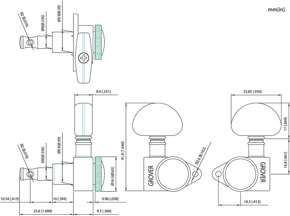 Grover Roto-Grip Tuners (502G), gold - Image 3