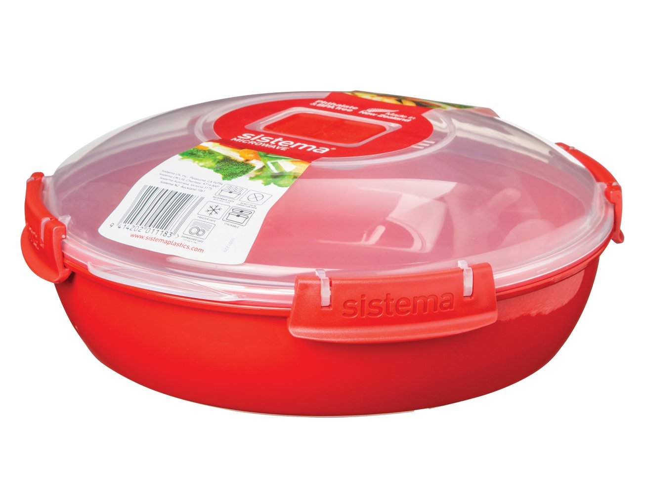 Sistema Round Microwave Container, Red, 1300 ml (1 Count)