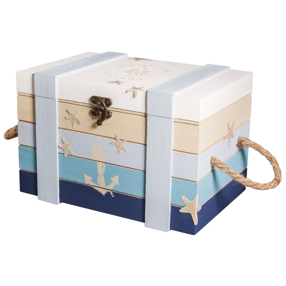 Rayher 62651000 Set of Two Wooden Chests with Jute Rope Handle, DIY Keepsake Box with Lid, Plain Wood - Image 2