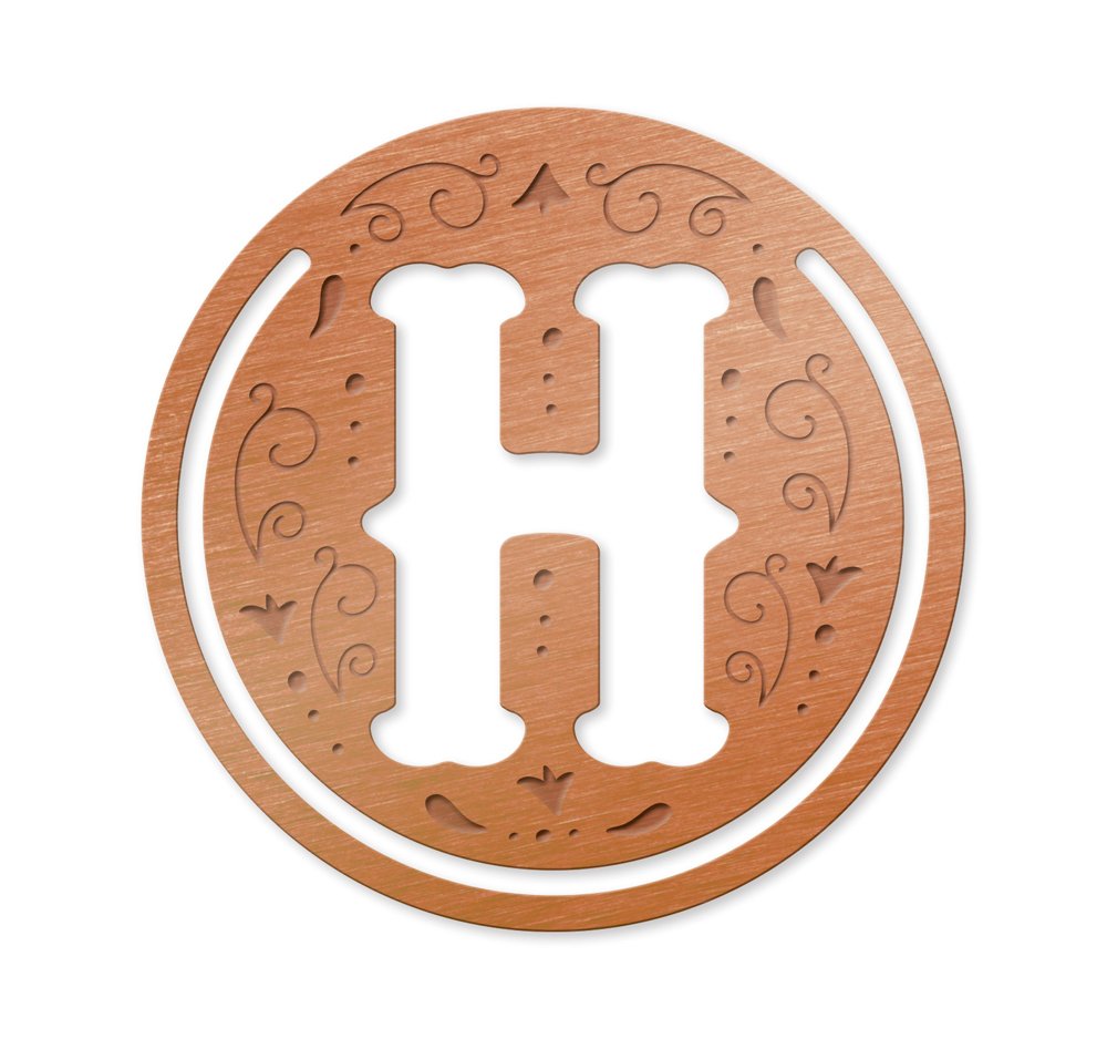 IF Literary Letters Metal Bookmark - Letter H, copper