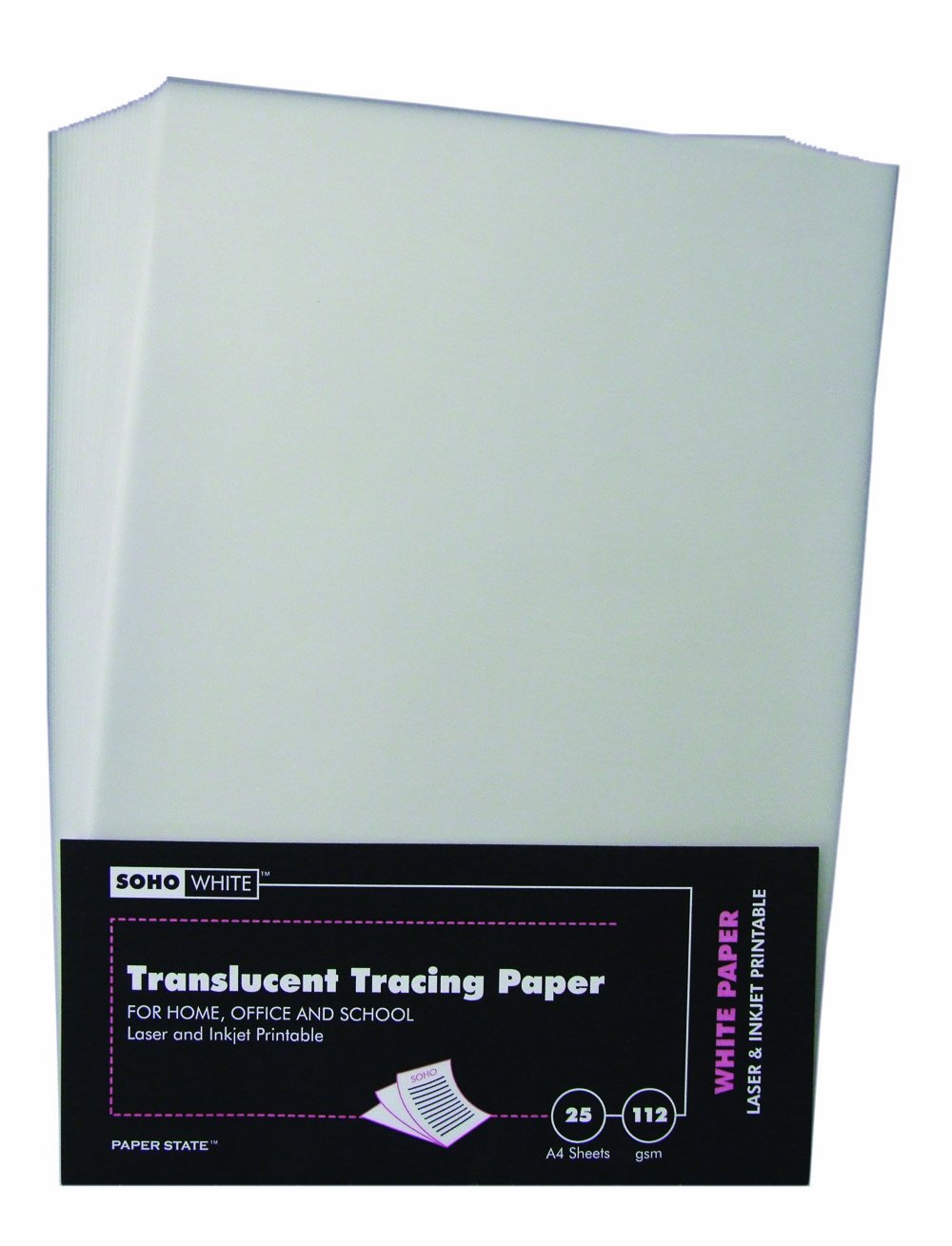 Paper State Soho A4 112gsm Artwork Tracing Paper (25 Sheets), White