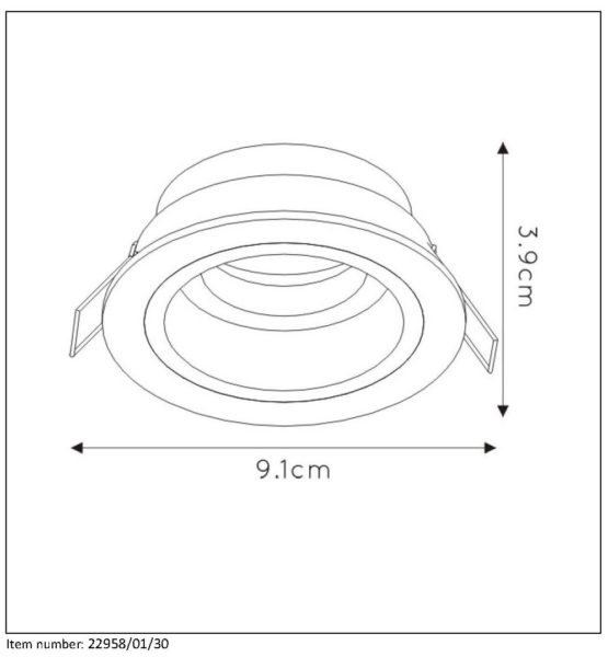 Lucide Recessed Spotlight, Metal, GU10, 50 W, Black - Image 4