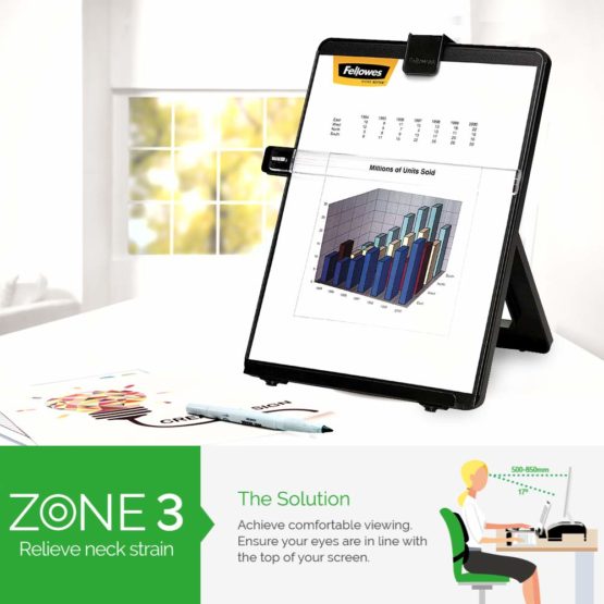 Fellowes Adjustable Document Holder with Line Guide - Black - Image 2