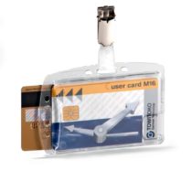 Durable Enclosed Duo Security Pass Holder 54 x 85 mm Transparent | Holds Up-to 2 ID/Security Cards | Pack of 25 | Ideal for Holding Swipe Cards, ID Cards, etc.