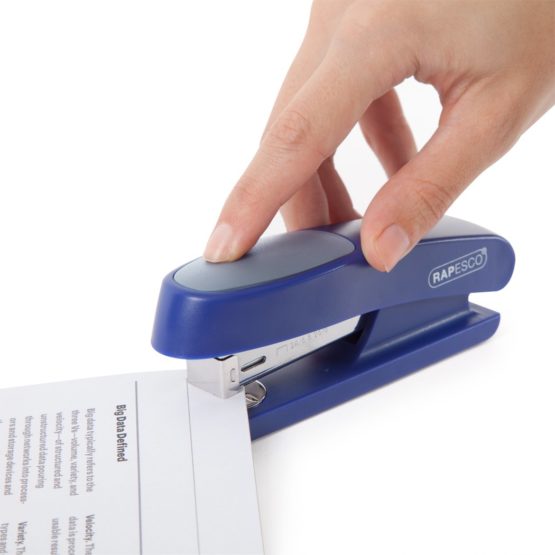 Rapesco RR7260L3 Sting Ray Half Strip Stapler - 20-Sheet Capacity - Blue - Image 3