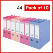 Esselte Solea 75mm A4 Power Lever Arch Files Pack of 10 - Assorted