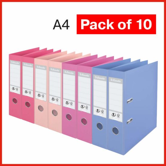 Esselte Solea 75mm A4 Power Lever Arch Files Pack of 10 - Assorted