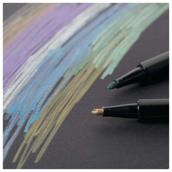 Derwent Academy Metallic Markers, Set of 8, Shimmering Colours, High Quality, 98212 - Image 3