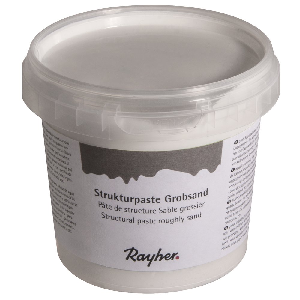 Rayher Structure Paste for Crafting and Painting Coarse Modelling Paste for Stencils and Canvas White, 500g