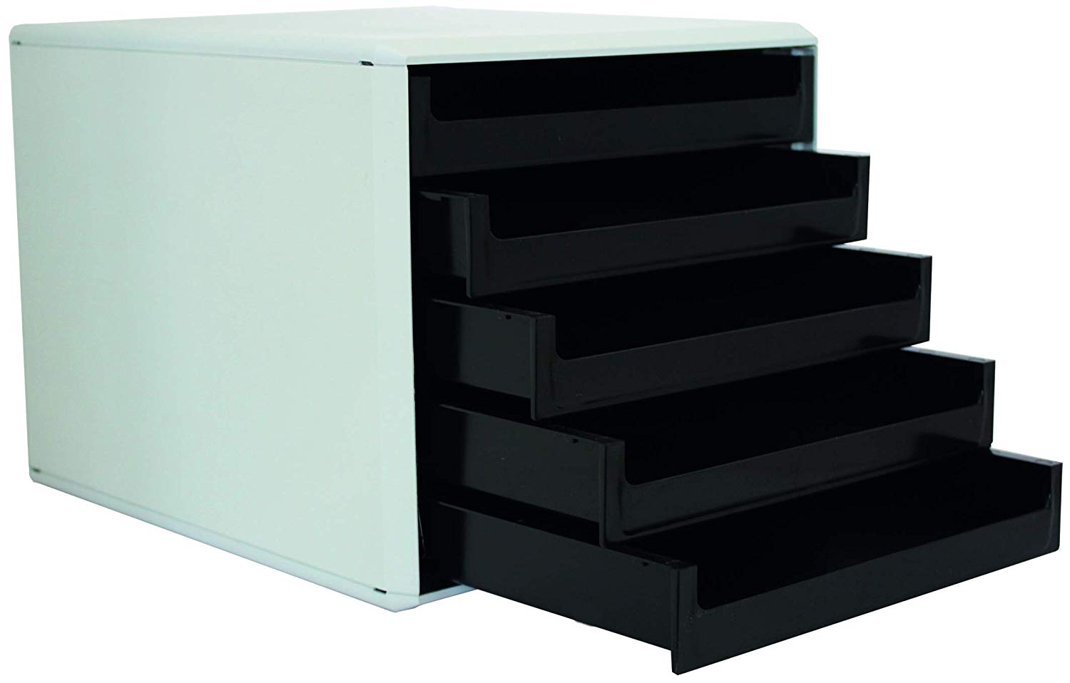 Metzger & Mendle 5 Drawer Unit Light Grey/Black - Image 2