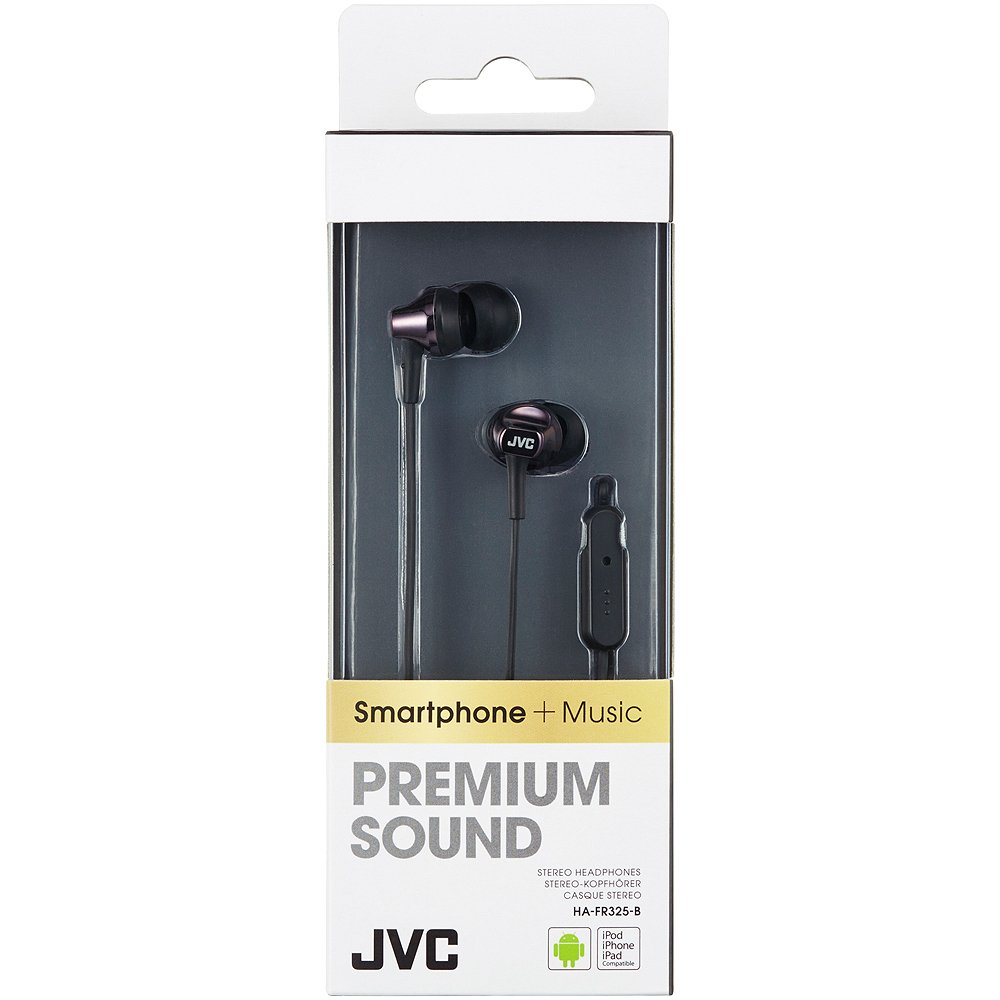 JVC HA-FR325-N-E Premium In-Ear Headphones Earphones with Built-In Remote and Mic for Call Handling - Black, 3.0 cm*17.5 cm*6.0 cm - Image 3