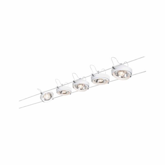 Paulmann 94200 Powerline II System Cable Complete Set LED spot 2700 K Warm White 5x8W G53 230/12V 80VA Ceiling incl. lamp, Metal, 40 W