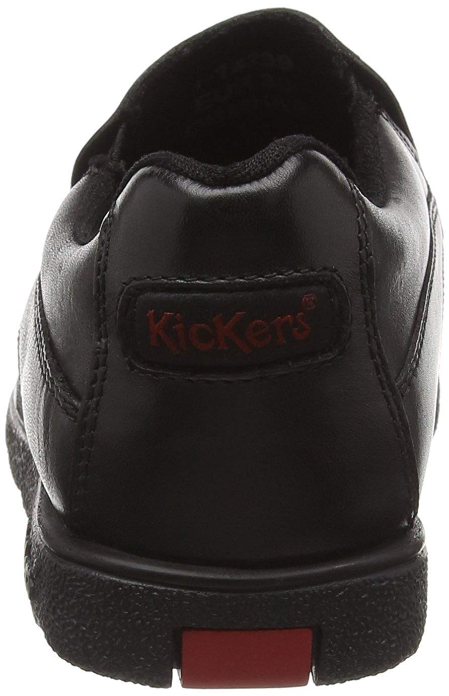Kickers Boy's Fragma Slip On Moc Toe Comfortable Leather Shoes, Black, 2 UK - Image 3