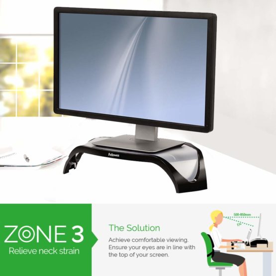Fellowes Smart Suites Adjustable Monitor Stand, Black - Image 2