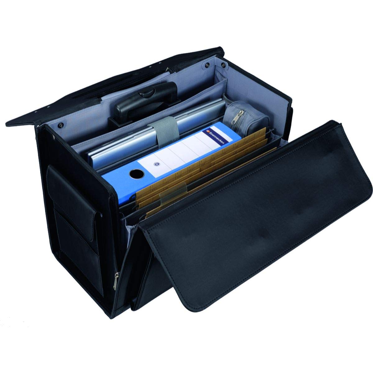Alassio - 45034 ROCCA II - trolley pilot case, wheeled, microfibre, black, Black (Schwarz), 46 centimeters - Image 2