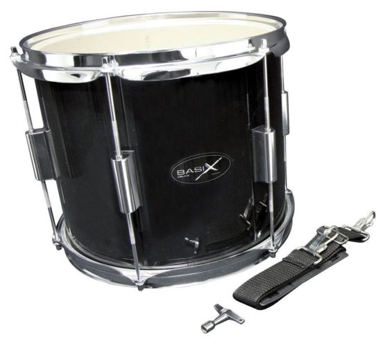 PURE GEWA Marching Drum 12 x 10 inch black with carrying strap