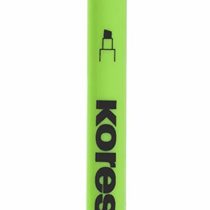 Kores - High Liner: Fine Green Fluorescent Highlighter Pens, Chisel Tip and Water-based Ink, School and Office Supplies, Pack of 12