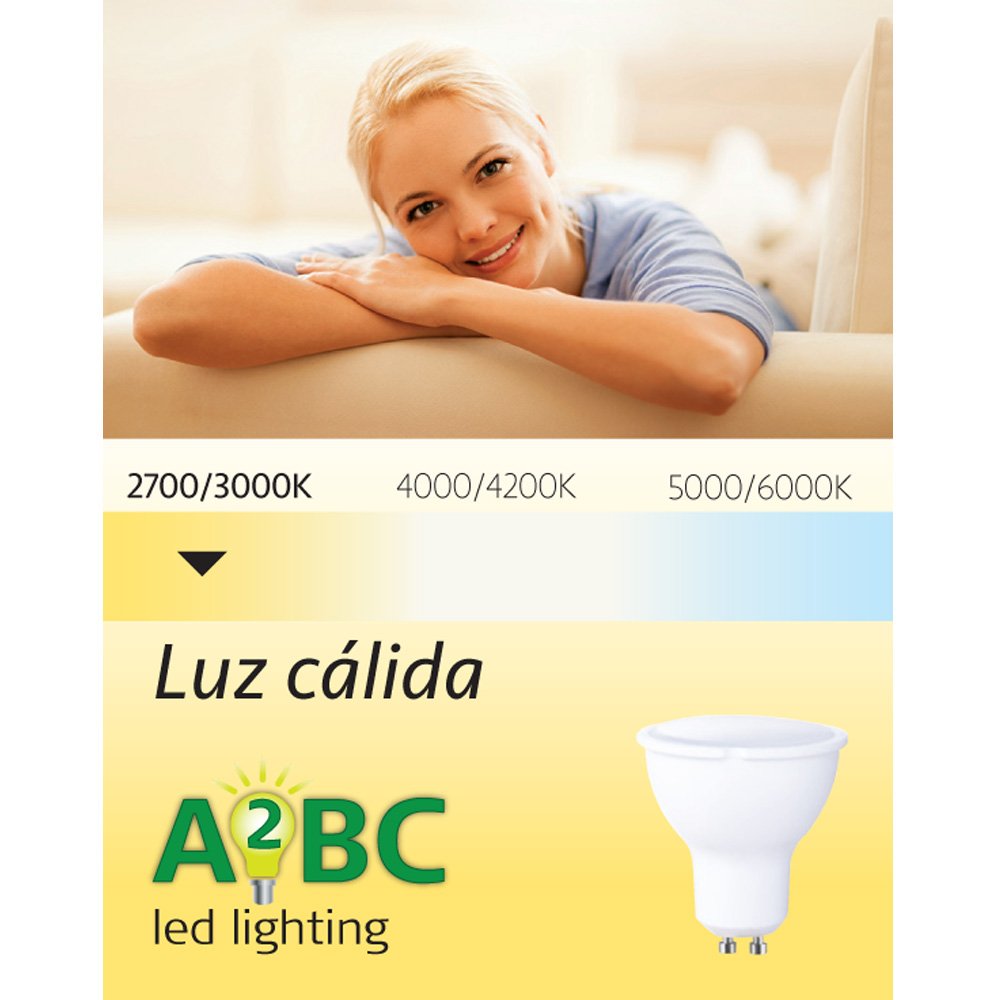 A2BC LED Lighting Led Bulb GU10, 8 W, White, 5.5 x 5 cm - Image 4