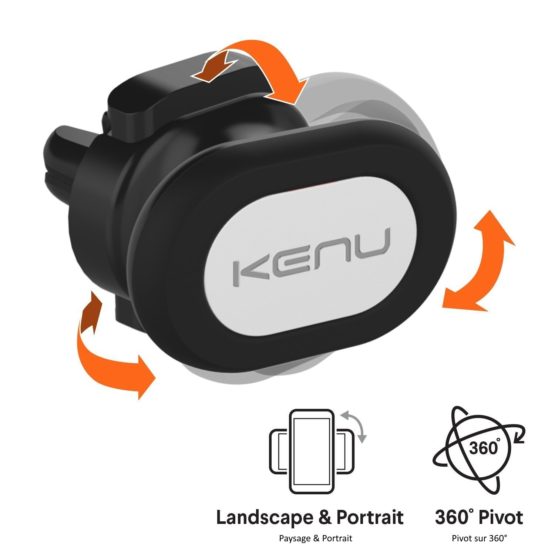 Kenu Airframe, Magnetic Car Phone Holder, (360 Degree Pivot), (Fits All Smartphones), (Secure Mount) Rotatable Air Vent Mobile Phone Cradle - Black - Image 3