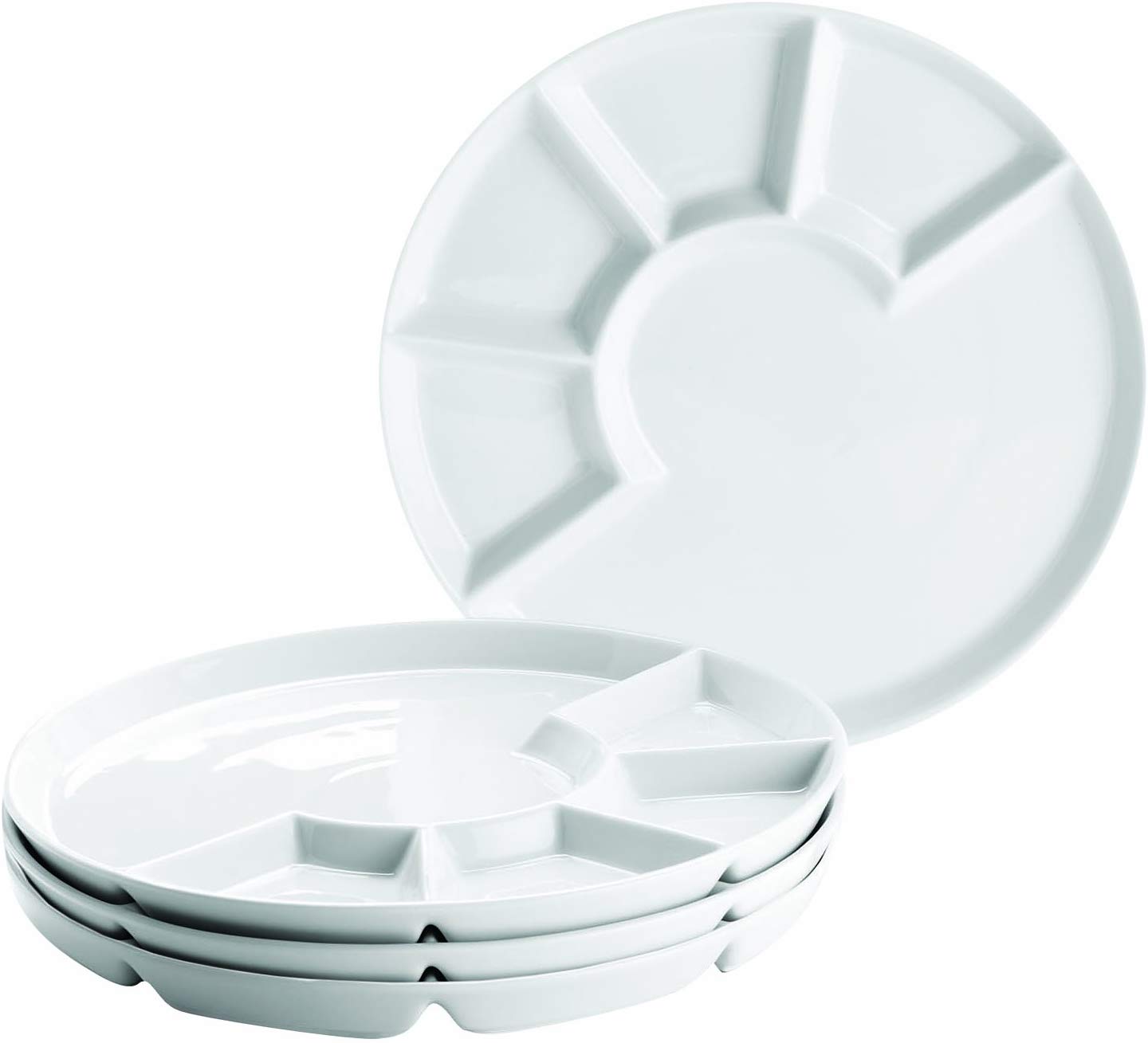 Mäser, 24 cm Fondue-Plate, Set of 4 Porcelain Plates, White
