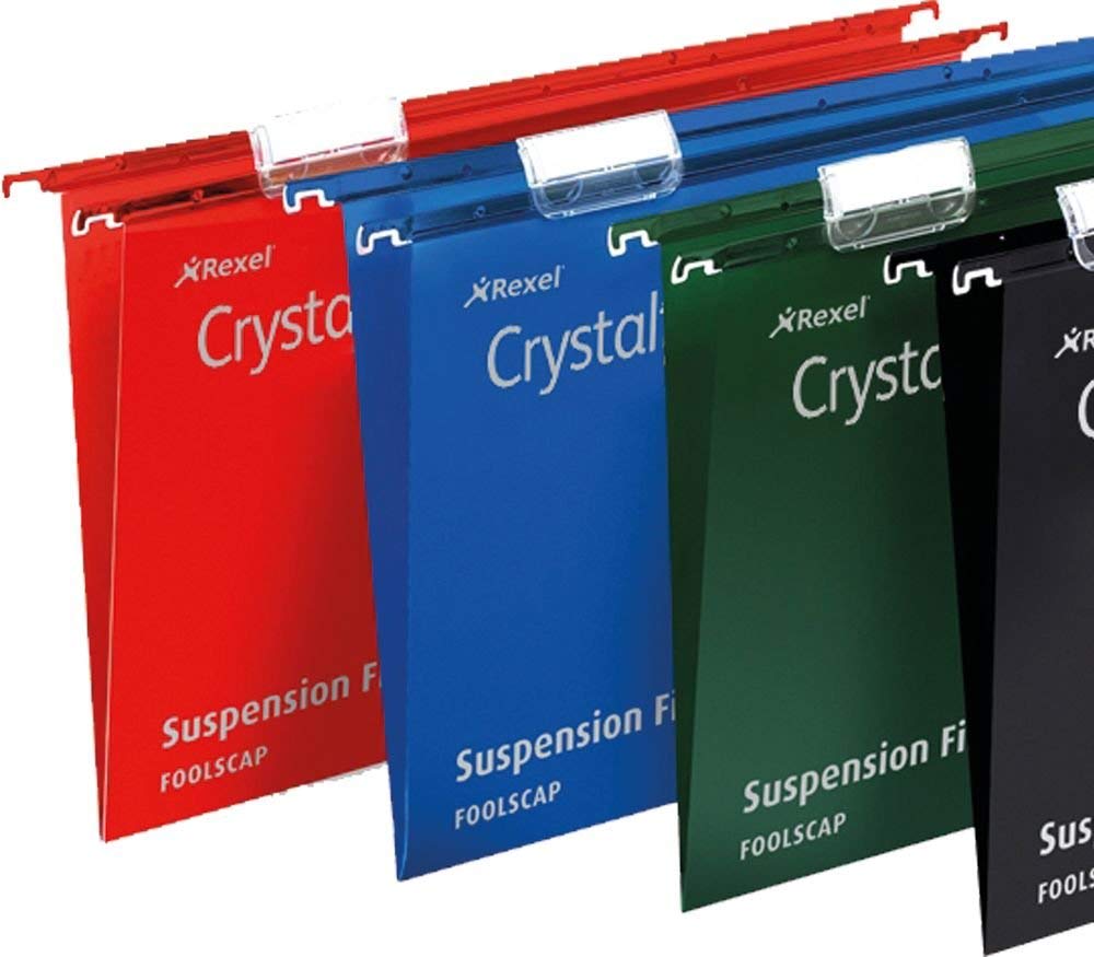 Rexel Foolscap Heavy Duty Suspension Files with Tabs and Inserts for Filing Cabinets 30 mm base, Polypropylene, Green - Image 4
