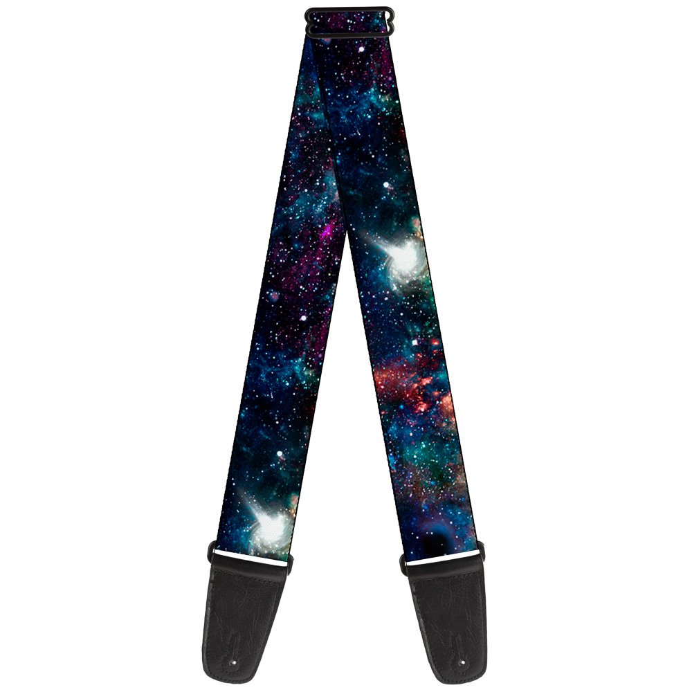 Buckle-Down Outer Space Another Galaxy White Light Guitar Strap 34-60" GS-W30772, Multicolor, 2" Wide - 29-54" Length