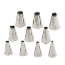 Decora Set 10 French Star NOOZLES, Acciaio Inossidabile, Steel, 30 x 30 x 30 cm