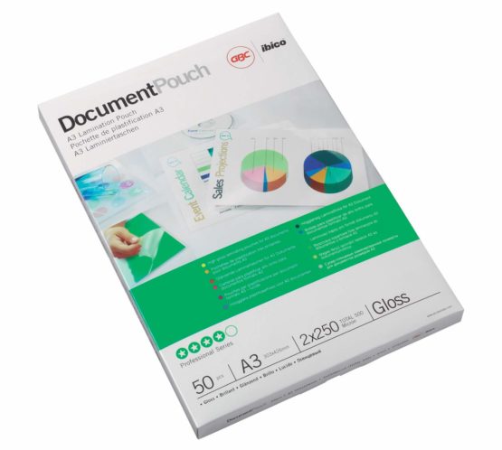 GBC A3 2x75 Micron Gloss Laminating Pouches, Pack of 25, 3740486