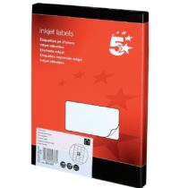 5 Star Addressing Labels Inkjet 18 per Sheet 63.5x46.6mm White [1800 Labels]
