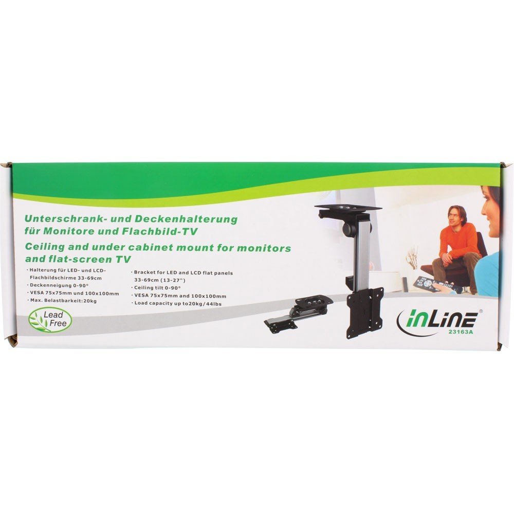 InLine® 23163 cabinet holder for monitors up to 68 cm (27 inches) and 20 kg, Black / Silver - Image 3