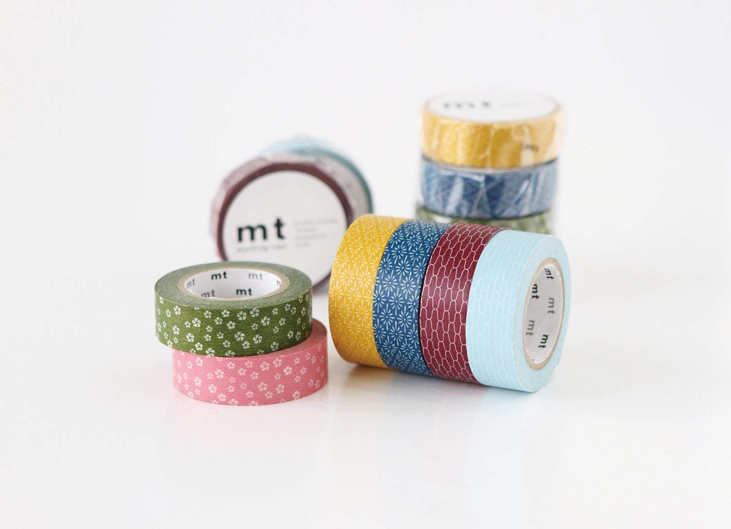 MT Wamon Washi Masking Tape Set (Set of 6), Yellow,Pink - Image 3