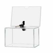 Deflecto Classic Image Suggestion/Coin Box with Lock - Transparent,596901