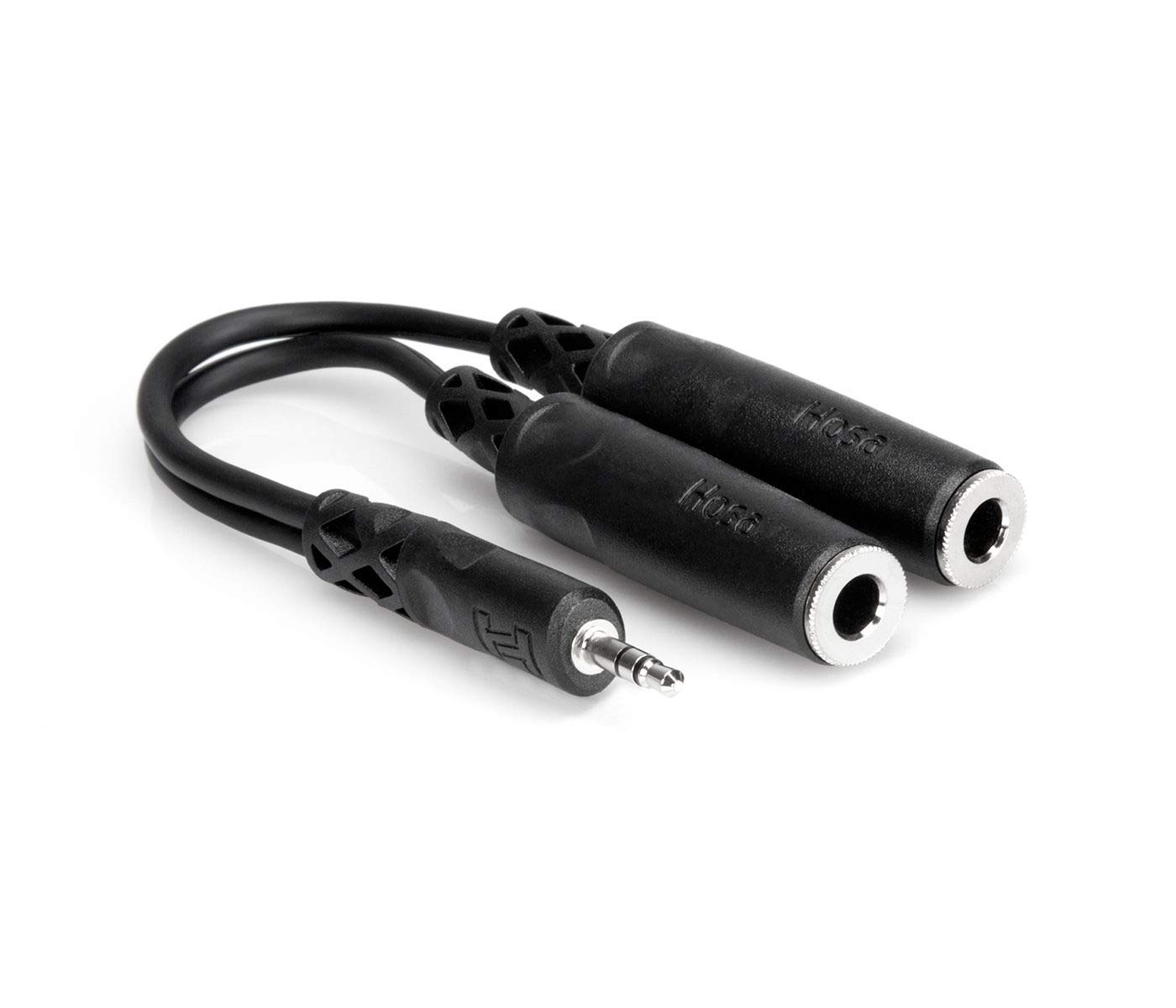 HosaTech YMP-233 3.5mm TRS to Dual 1/4 inch TRSF Y Cable, Black, 0