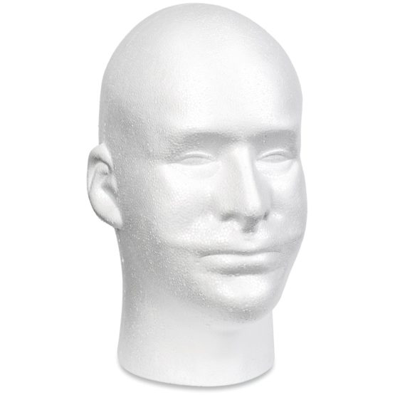 Floracraft Styrofoam Male Head Bulk-10.1-inch x 6.9 x 7.1-inch