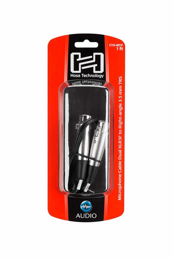 Hosa CYX401 °F Y-Cable 3.5 mm TRS-Xlr3 °F 30 cm - Image 4