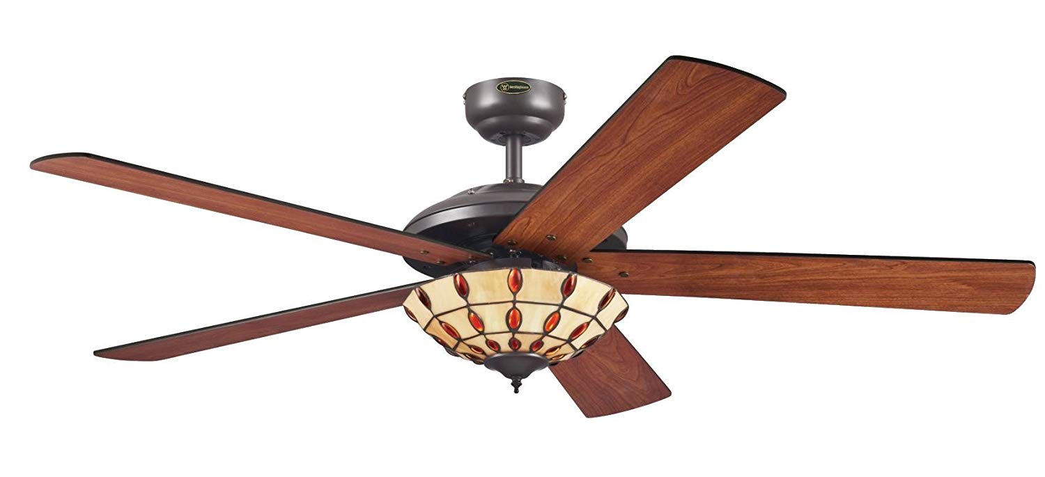 Westinghouse Ceiling Fans 72485 Comet Tiffany 132 cm Espresso Indoor Ceiling Fan, Light Kit with Tiffany Glass - Image 2