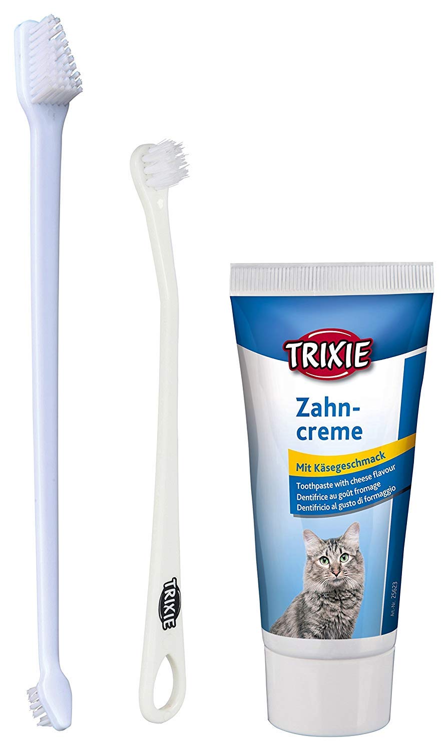 TRIXIE Dental Hygiene Set, Cats, Blue, 1Set