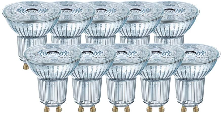 OSRAM LED Base PAR16 / LED-Reflectorlamp with GU10-base / not dimmable / replacement for 50 Watt / 36° beam angle/ cool white
