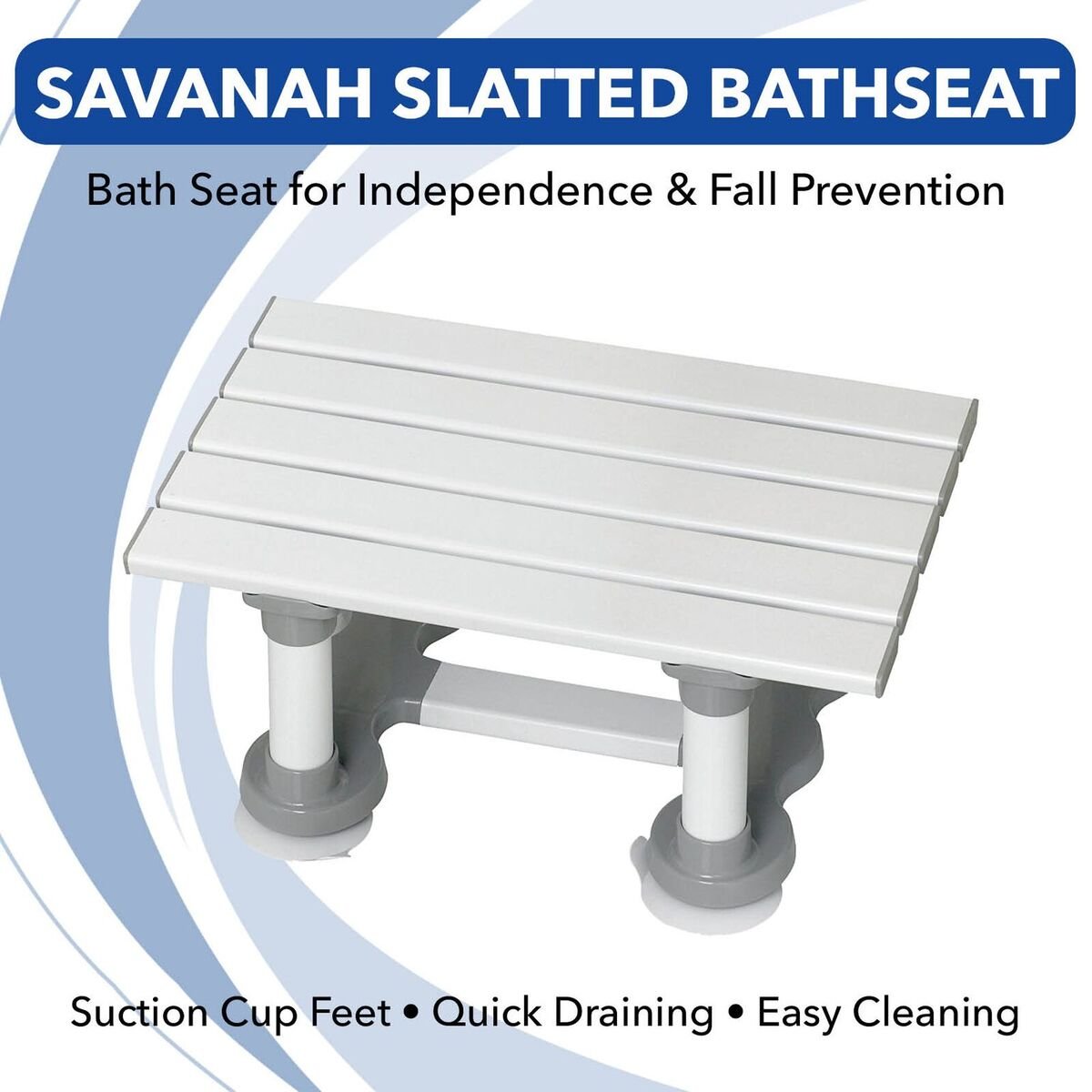 Homecraft Savanah Slatted Bath seat, Lightweight and Portable Suction