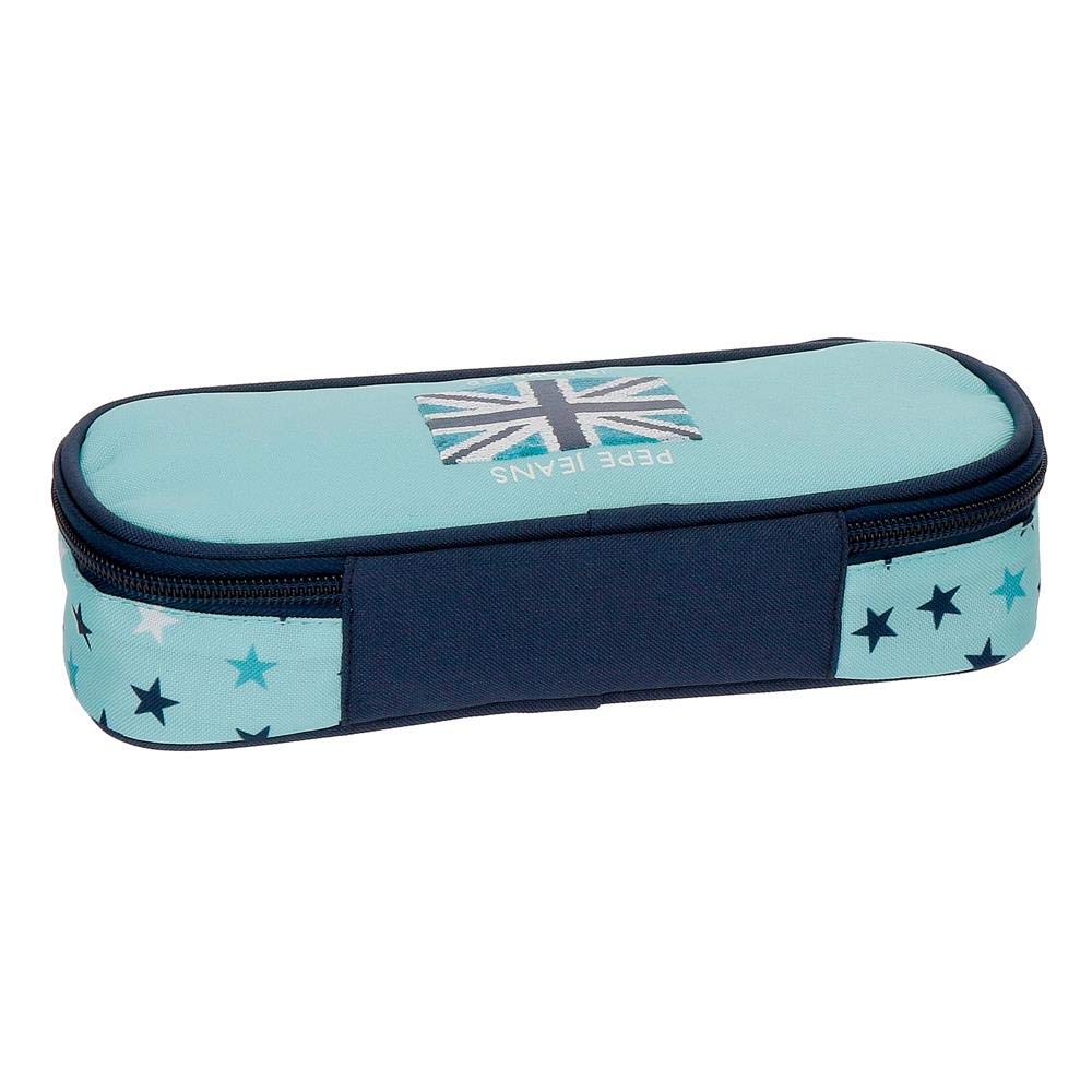 Pepe Jeans Cuore Pencil Case with organizer Blue 22x5x9 cms Polyester, Blue (Azul), 22 centimeters - Image 3