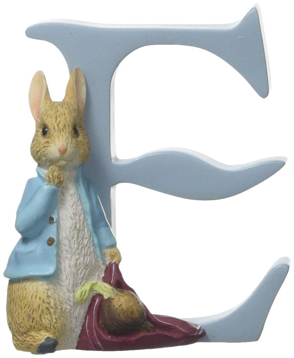 Beatrix Potter E - Peter Rabbit With Onions Figurine, White With Blue and Red Accents, height 7 cm