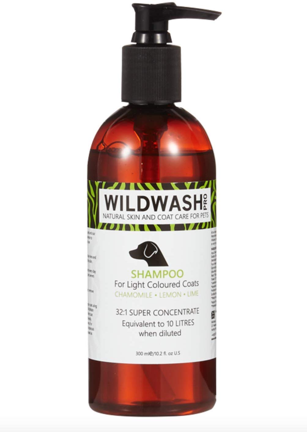 WildWash Light Coat Shampoo for Dogs 300ml, Naturally Lightens and adds Shine and Luminosity to Dull Hair, Natural