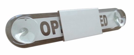 Seco Open/Closed Sliding Window Sign, 300mm x 60mm - Acrylic