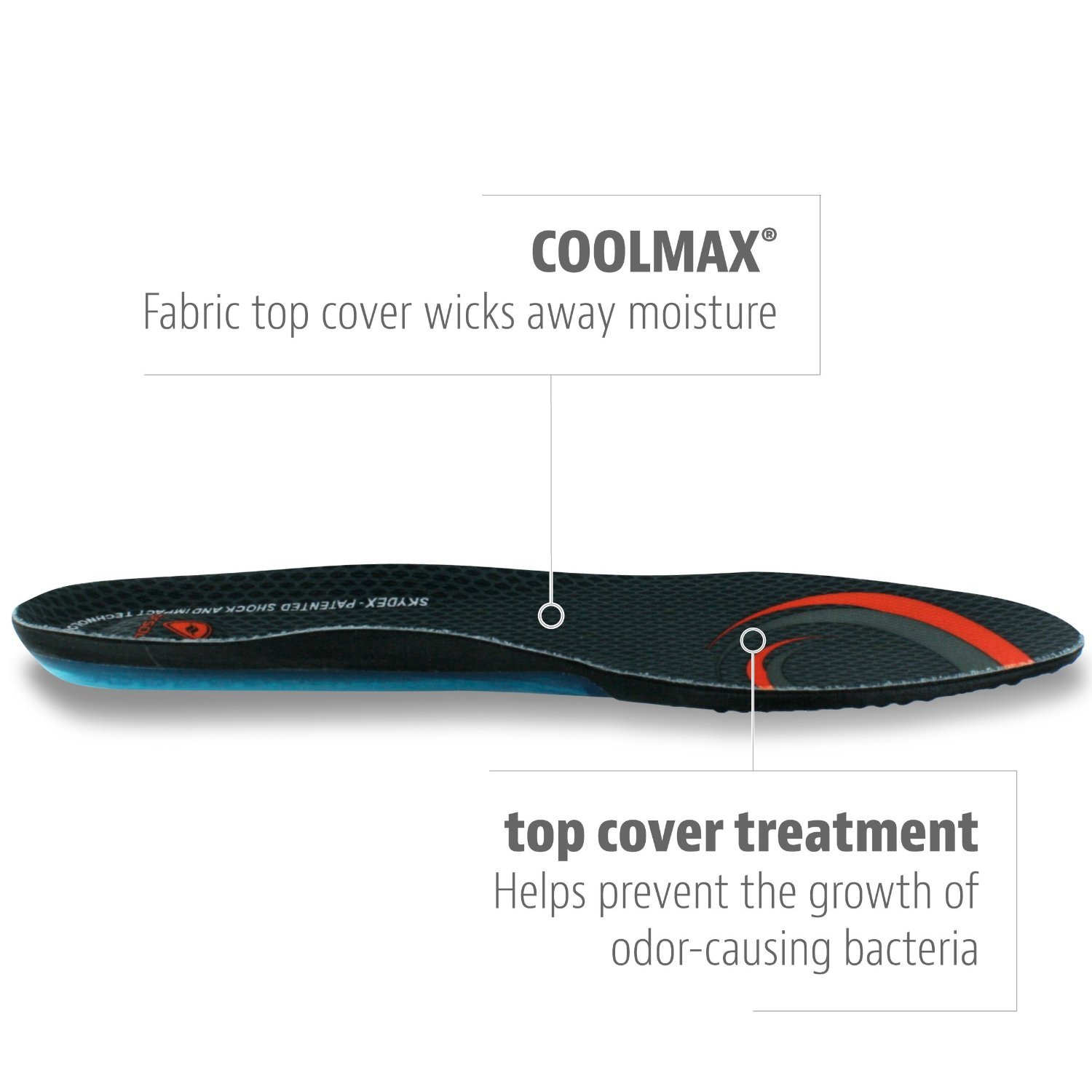 Sofsole Womens Airr Sport Insole 57102 Black 41 EU, Grey, Orange, 6-9 UK - Image 2