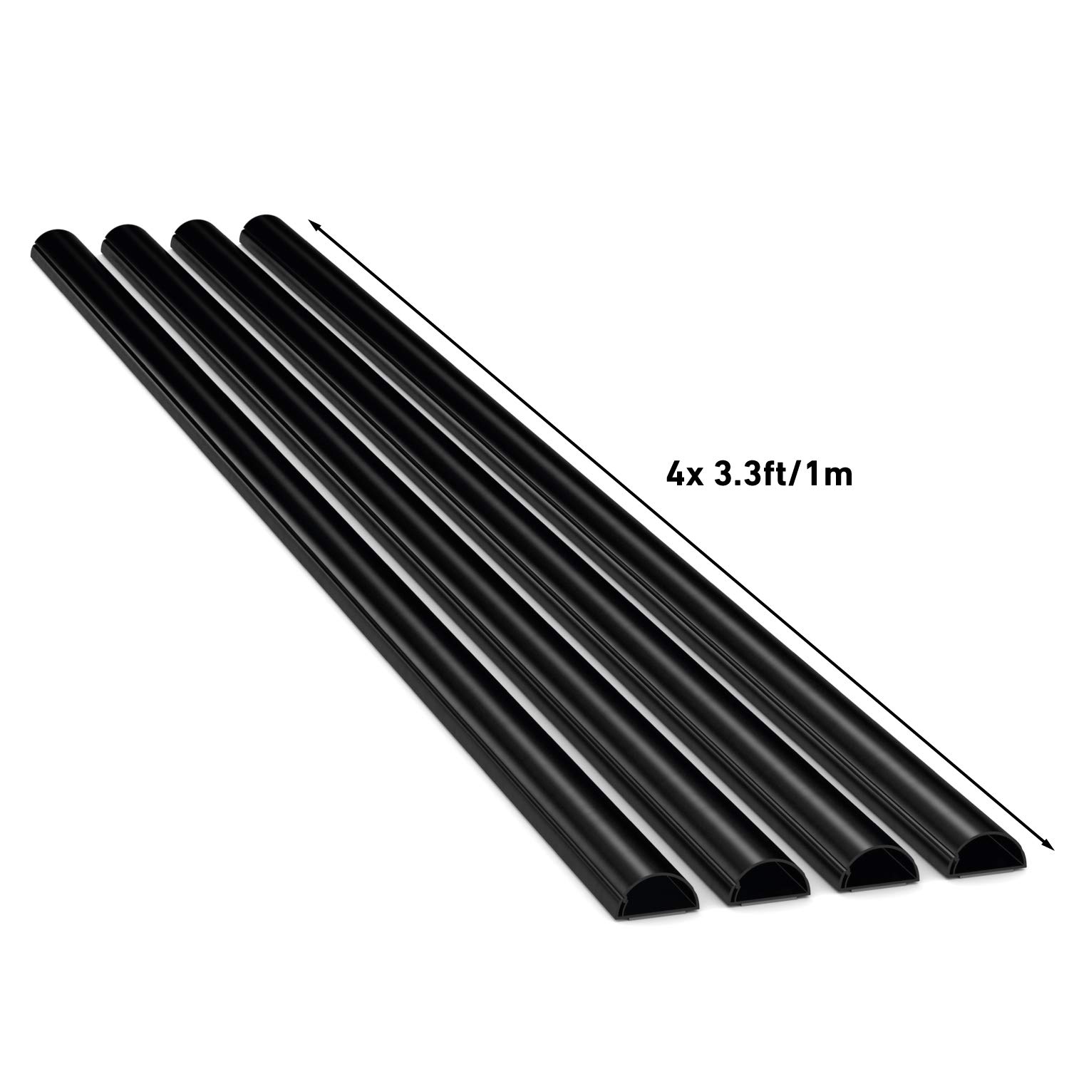 D-Line Mini Cable Trunking 4-Meter Pack, Half Round Cable Cover, Paintable, Self-Adhesive Wire Cover, Hide TV Wires - Image 3