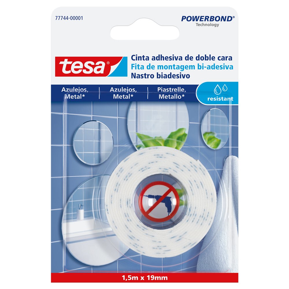 SMS Cinta Adhesiva Doble Cara Powerbond 1, 5: 19mm Resistente A La Humidad, Standard, Standard